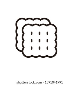 Biscuit vector illustration with simple black and white design. Biscuit line icon 