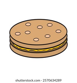 biscuit vector illustration,isolated on white background,top view