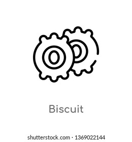 biscuit vector line icon. Simple element illustration. biscuit outline icon from fast food concept. Can be used for web and mobile
