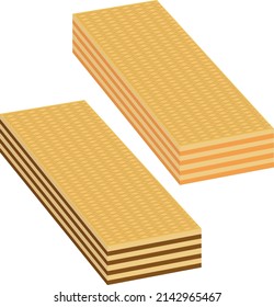 Waffle de bizcocho, ilustración, vector sobre un fondo blanco.