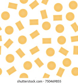 Biscuit,craker seamless pattern. Flat design