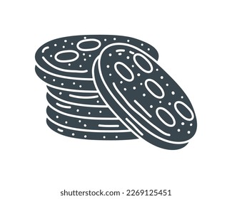 biscuits bakery doodle icon isolated