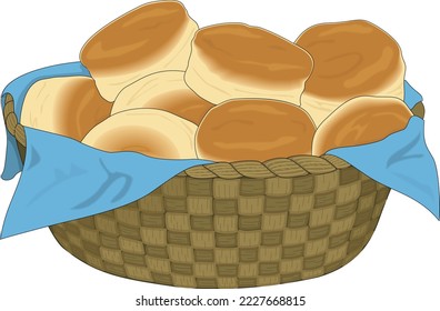 Biscuits en una ilustración vectorial de cesta