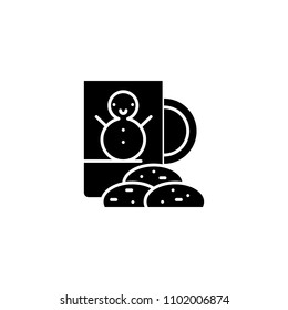 Biscuits black icon concept. Biscuits flat  vector symbol, sign, illustration.