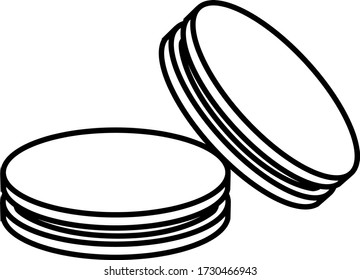 Biscuits cake outline illustration vector isolated