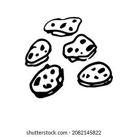 biscuits cookies doodle vector image