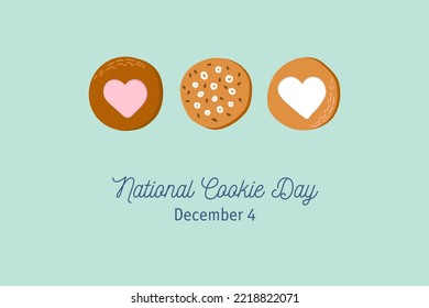 Biscuits cookies. Traditional winter pastry. National Cookie Day, December 4. Hand drawn vector illustration.
