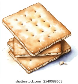 Kekse Cracker Aquarell Clipart-Illustration