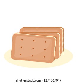 biscuits filling with cream isolated on white background