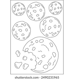 biscuits food dish coloring book page for kids or grown adults coloring book mindful relaxation activity