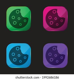 Biscuits four color glass button icon