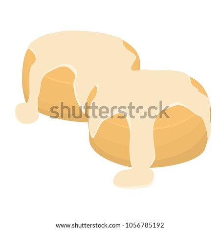 Biscuits with gravy (milk / white).  Background is transparent in the vector file.