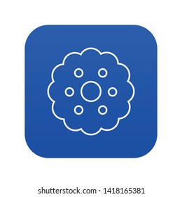 Biscuits icon blue vector isolated on white background