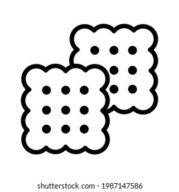 Biscuits icon. Cracker biscuit outline icon. Black icon. Vector illustration.