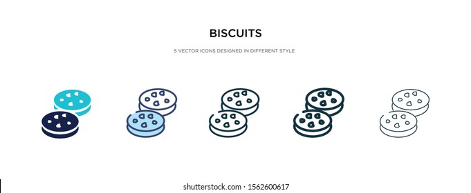 biscuits icon in different style vector illustration. two colored and black biscuits vector icons designed in filled, outline, line and stroke style can be used for web, mobile, ui