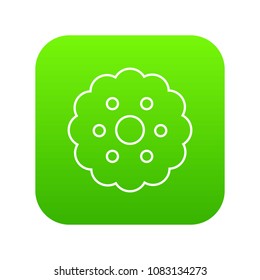 Biscuits icon green vector isolated on white background