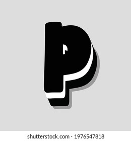 Biscuits letter P text effect design vector