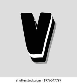 Biscuits letter V text effect design vector