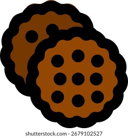 Diseño de icono de estilo de línea de galletas