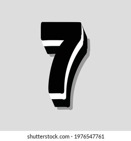 Biscuits number 7 text effect design vector
