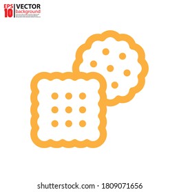 Biscuits outline icon vector. Food icon concept. Eps10 vector illustration.