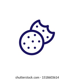 Biscuits outline vector icon. Cookies with chocolate