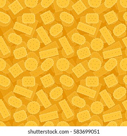 Biscuits for tea - vector seamless pattern in flat style