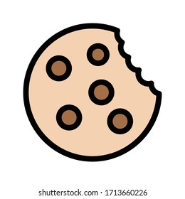 biscuits vector flat color icon 
