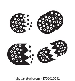 Biscuits vector icon in black solid flat design icon isolated on white background