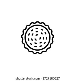 Biscuits vector icon in linear, outline icon isolated on white background