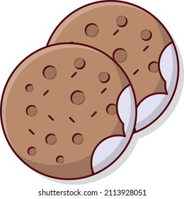 biscuits Vector illustration on a transparent background.Premium quality symmbols.Vector line flat icon for concept and graphic design.
