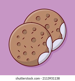 biscuits Vector illustration on a transparent background.Premium quality symmbols.Vector line flat icon for concept and graphic design.

