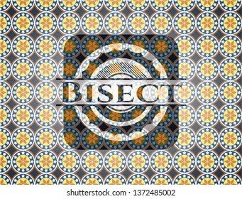 Bisect arabic style emblem. Arabesque decoration.