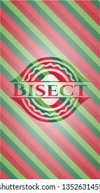 Bisect christmas colors emblem.