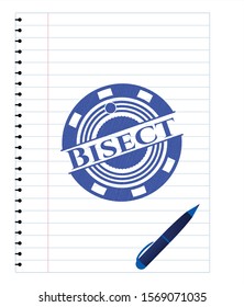 Bisect drawn with pen. Blue ink. Vector Illustration. Detailed.