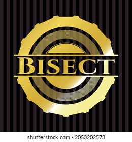 Bisect gold shiny badge. Vector Illustration. Detailed. 