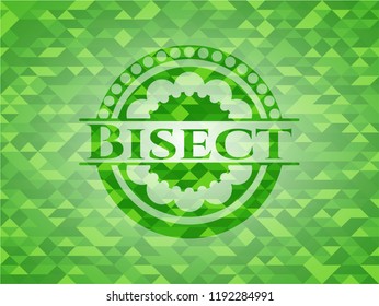 Bisect green emblem with mosaic background