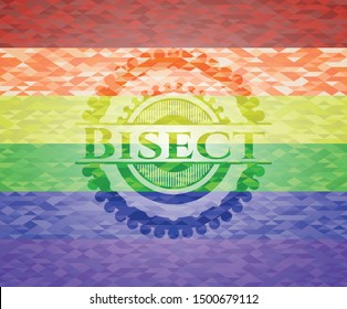 Bisect lgbt colors emblem. Vector Illustration. Mosaic.