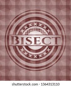 Bisect red polygonal badge. Seamless.