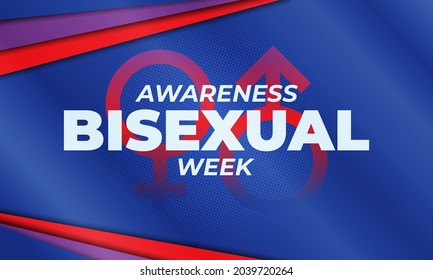 The Bisexual Awareness Week, also known as #BiWeek, is an annual celebration week held in September, from September 16 through the 23rd. Background, poster, greeting card, banner design. Vector EPS 10
