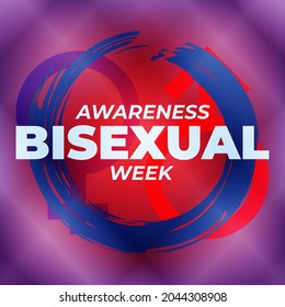 The Bisexual Awareness Week, also known as #BiWeek, is an annual celebration week held in September, from September 16 through the 23rd. Background, poster, greeting card, banner design. Vector EPS 10
