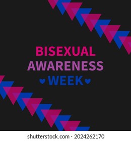 Bisexual Awareness Week typography poster. LGBT community event celebrate on September. Easy to edit vector template for banners, signs, logo design, card, etc.