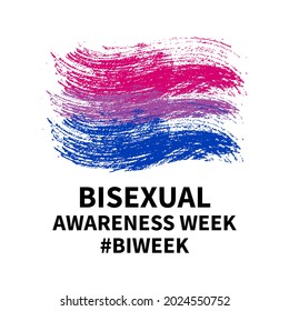 Bisexual Awareness Week typography poster. LGBT community event celebrate on September. Vector template for banners, signs, logo design, card, etc.