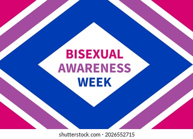 Bisexual Awareness Week typography poster. LGBT community event celebrate on September. Vector template for banners, signs, logo design, card, etc.