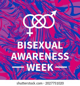 Bisexual Awareness Week typography poster. LGBT community event celebrate on September. Vector template for banner, sign, logo design, card, etc.