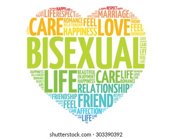 Bisexual concept heart word cloud