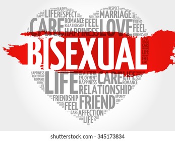 Bisexual concept heart word cloud