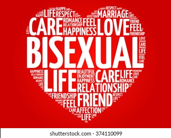 Bisexual concept heart word cloud