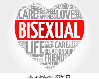 Bisexual concept heart word cloud