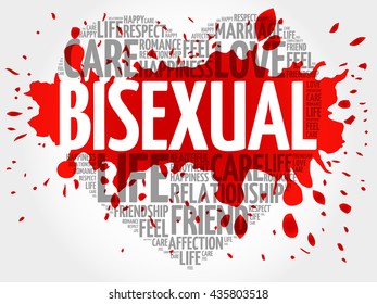 Bisexual concept heart word cloud
